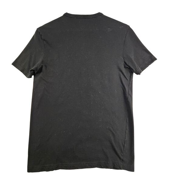 VTG GUESS Mens Gold American Flag Foil Graphic V-Neck T-Shirt M Black Patriotic - Picture 2 of 8